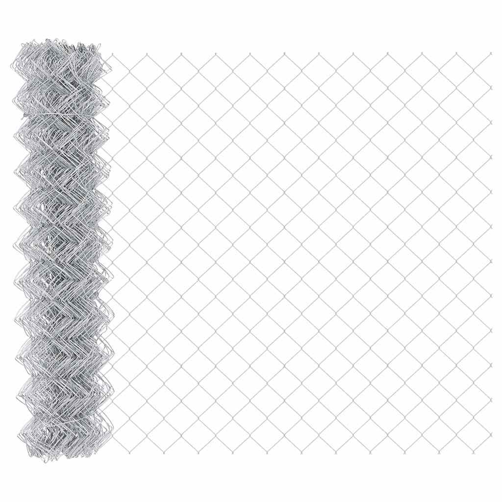 vidaXL Zaun mit Pfosten Silber 1,4 x 10 m Stahl