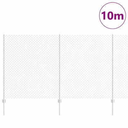 vidaXL Zaun mit Pfosten Silber 1,4 x 10 m Stahl