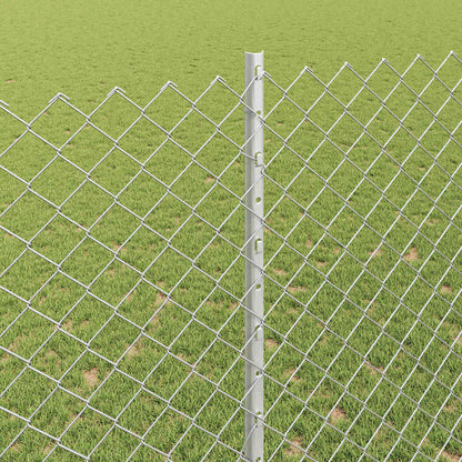 vidaXL Zaun mit Pfosten Silber 1,5 x 10 m Stahl