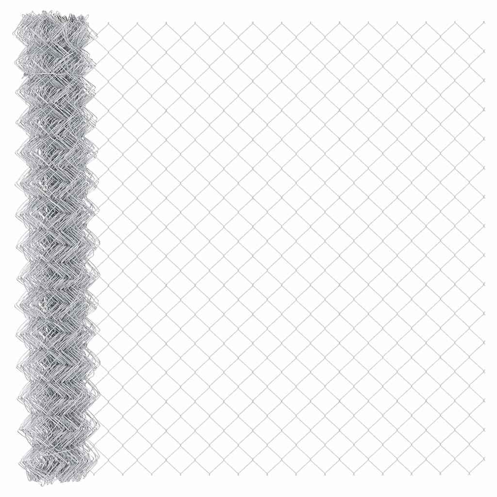vidaXL Zaun mit Pfosten Silber 1,5 x 10 m Stahl