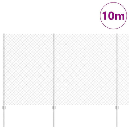 vidaXL Zaun mit Pfosten Silber 1,5 x 10 m Stahl