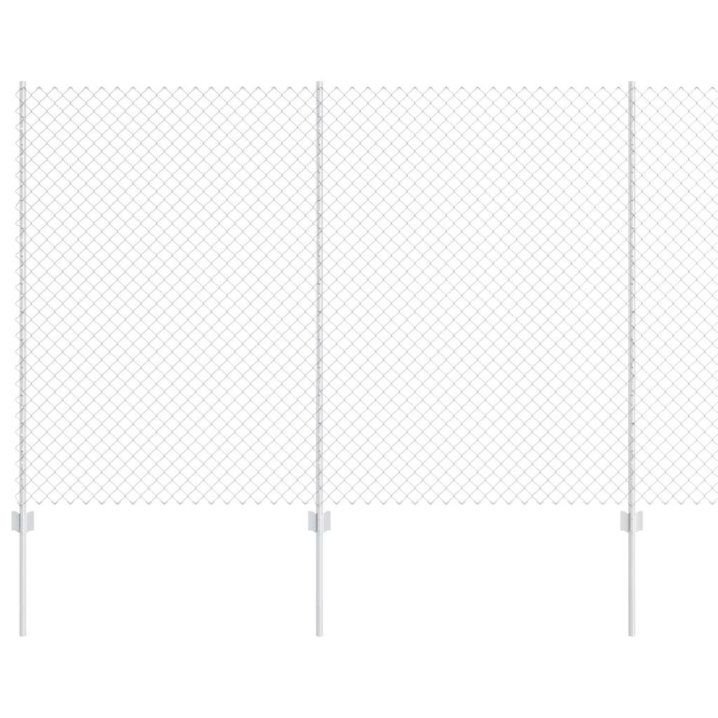 vidaXL Zaun mit Pfosten Silber 1,6 x 10 m Stahl