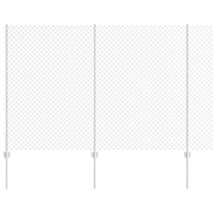 vidaXL Zaun mit Pfosten Silber 1,6 x 10 m Stahl