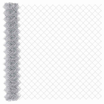 vidaXL Zaun mit Pfosten Silber 1,6 x 10 m Stahl
