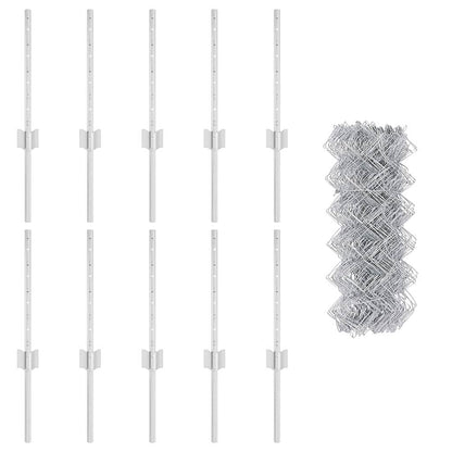 vidaXL Zaun mit Pfosten Silber 0,4 x 10 m Stahl