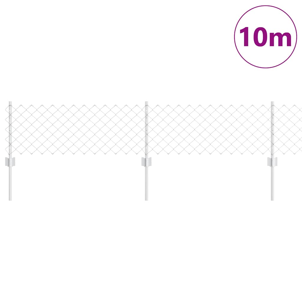 vidaXL Zaun mit Pfosten Silber 0,4 x 10 m Stahl