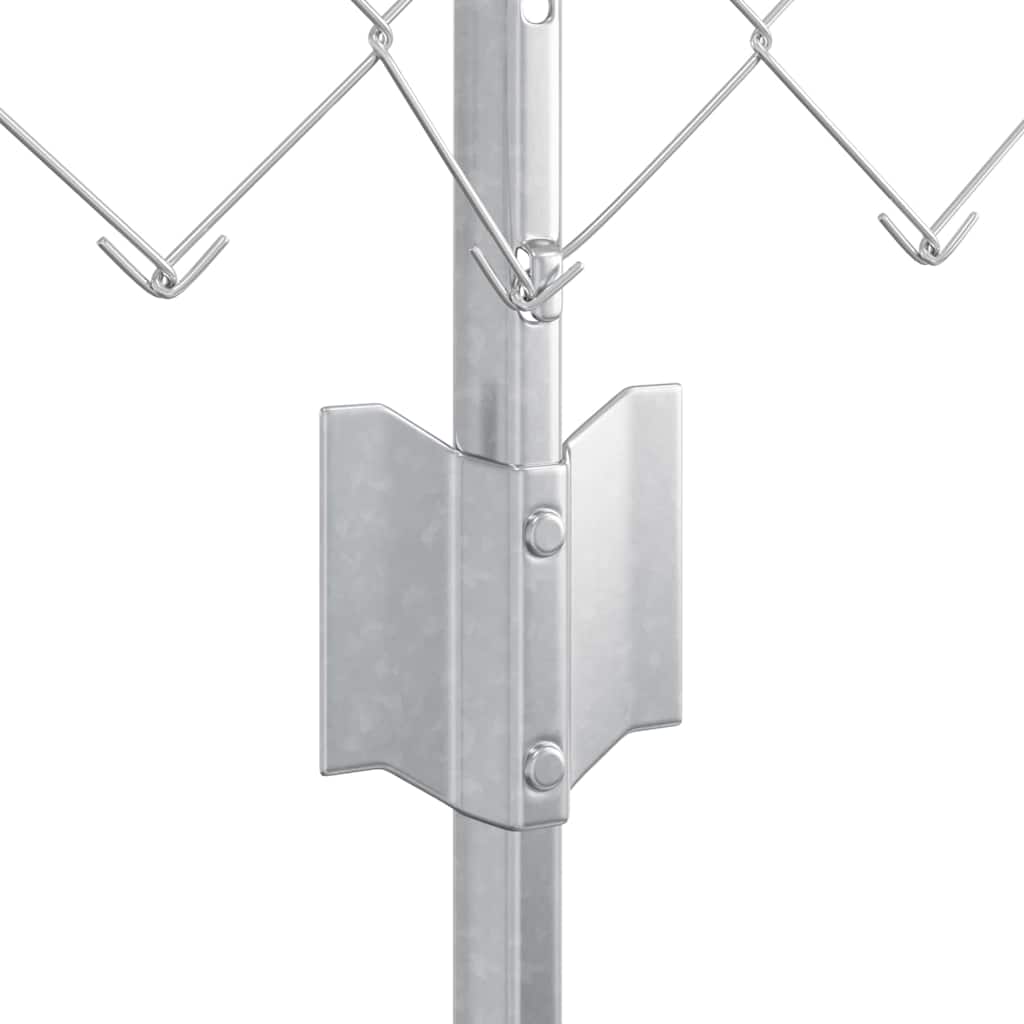 Zaun mit Pfosten Silber 0,6 x 10 m Stahl