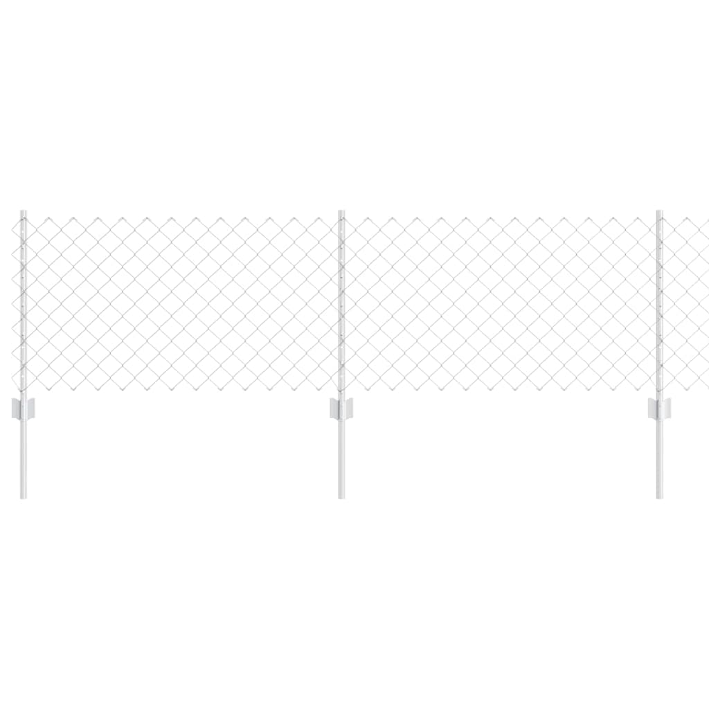 Zaun mit Pfosten Silber 0,6 x 10 m Stahl