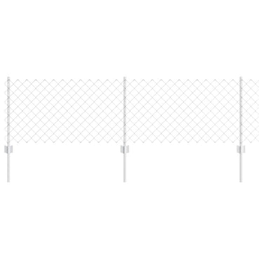 vidaXL Zaun mit Pfosten Silber 0,6 x 10 m Stahl