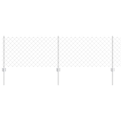 Zaun mit Pfosten Silber 0,6 x 10 m Stahl