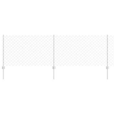 vidaXL Zaun mit Pfosten Silber 0,8 x 10 m Stahl