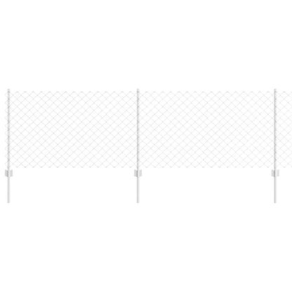 Zaun mit Pfosten Silber 0,8 x 10 m Stahl