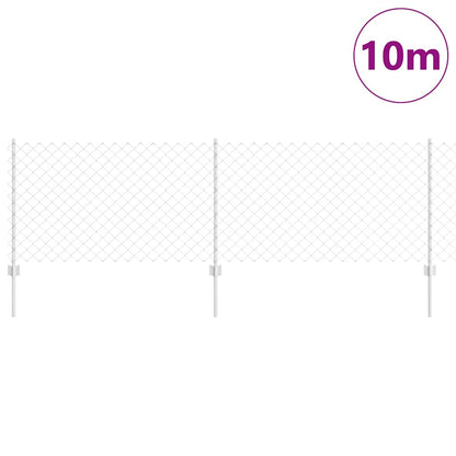 Zaun mit Pfosten Silber 0,8 x 10 m Stahl