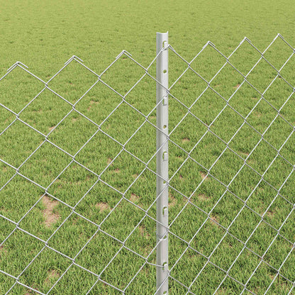 Zaun mit Pfosten Silber 1 x 10 m Stahl