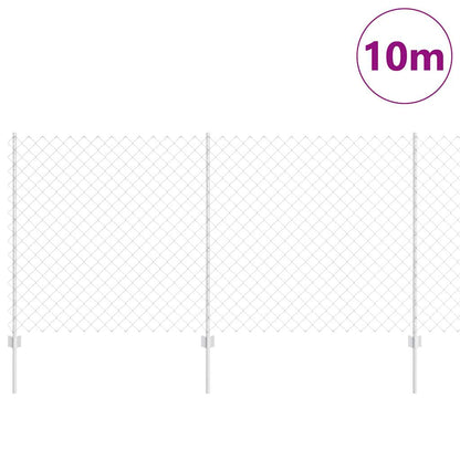 vidaXL Zaun mit Pfosten Silber 1,2 x 10 m Stahl