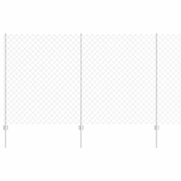 vidaXL Zaun mit Pfosten Silber 1,4 x 10 m Stahl
