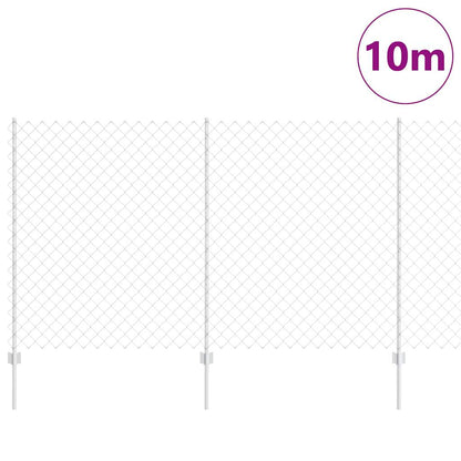 vidaXL Zaun mit Pfosten Silber 1,4 x 10 m Stahl
