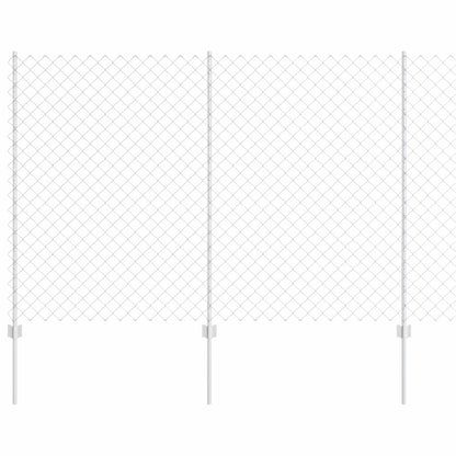 Zaun mit Pfosten Silber 1,6 x 10 m Stahl