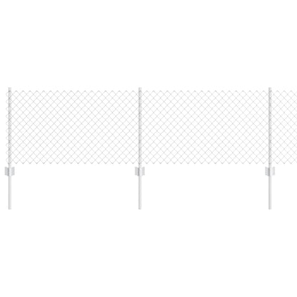 Zaun mit Pfosten Silber 0,6 x 25 m Stahl