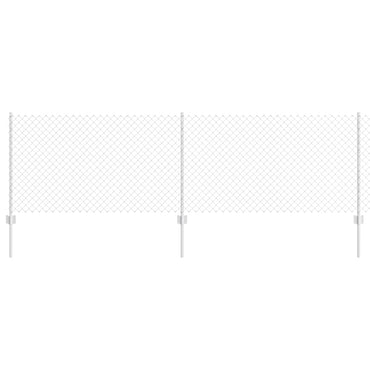 vidaXL Zaun mit Pfosten Silber 0,8 x 25 m Stahl