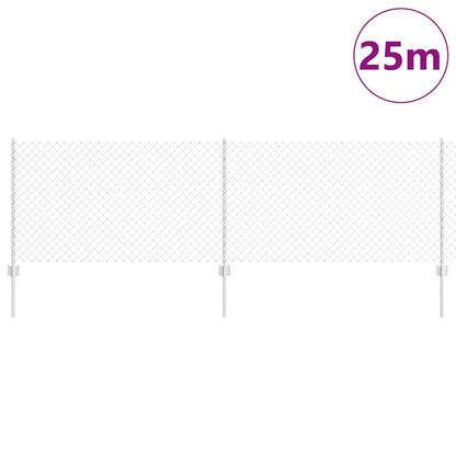 vidaXL Clôture avec poteaux argentée 0,8 x 25 m acier