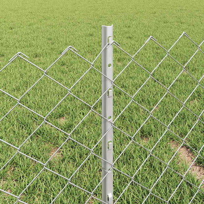 vidaXL Clôture avec poteaux argentée 0,4 x 25 m acier