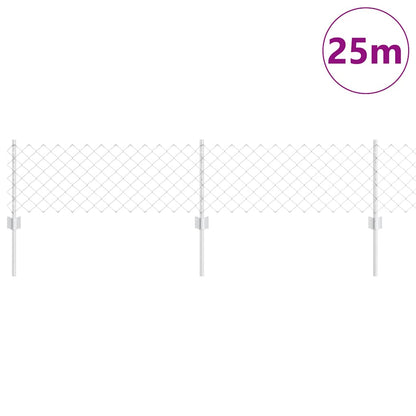 vidaXL Clôture avec poteaux argentée 0,4 x 25 m acier
