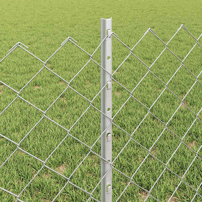 vidaXL Zaun mit Pfosten Silber 0,6 x 25 m Stahl