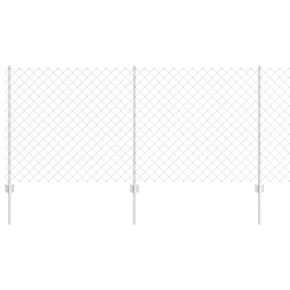 vidaXL Zaun mit Pfosten Silber 1 x 25 m Stahl