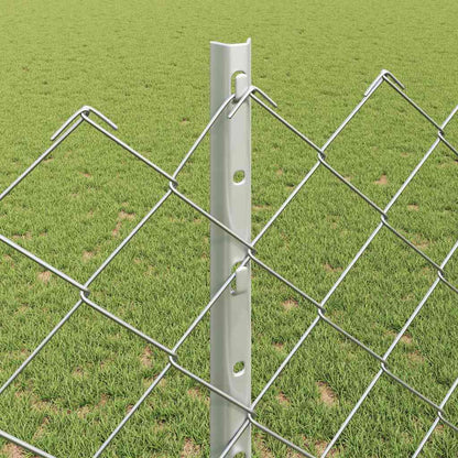 Zaun mit Pfosten Silber 1,2 x 25 m Stahl