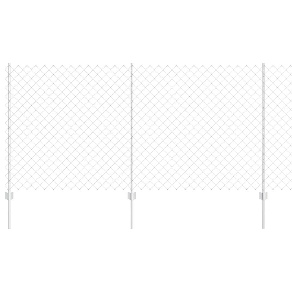 Zaun mit Pfosten Silber 1,2 x 25 m Stahl