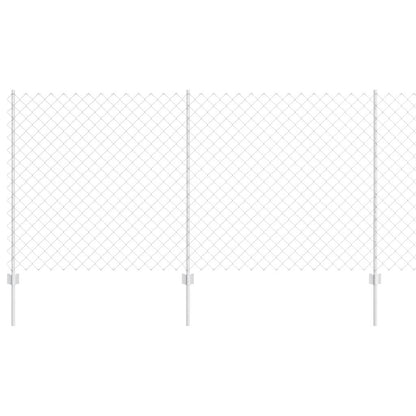 Zaun mit Pfosten Silber 1,2 x 25 m Stahl