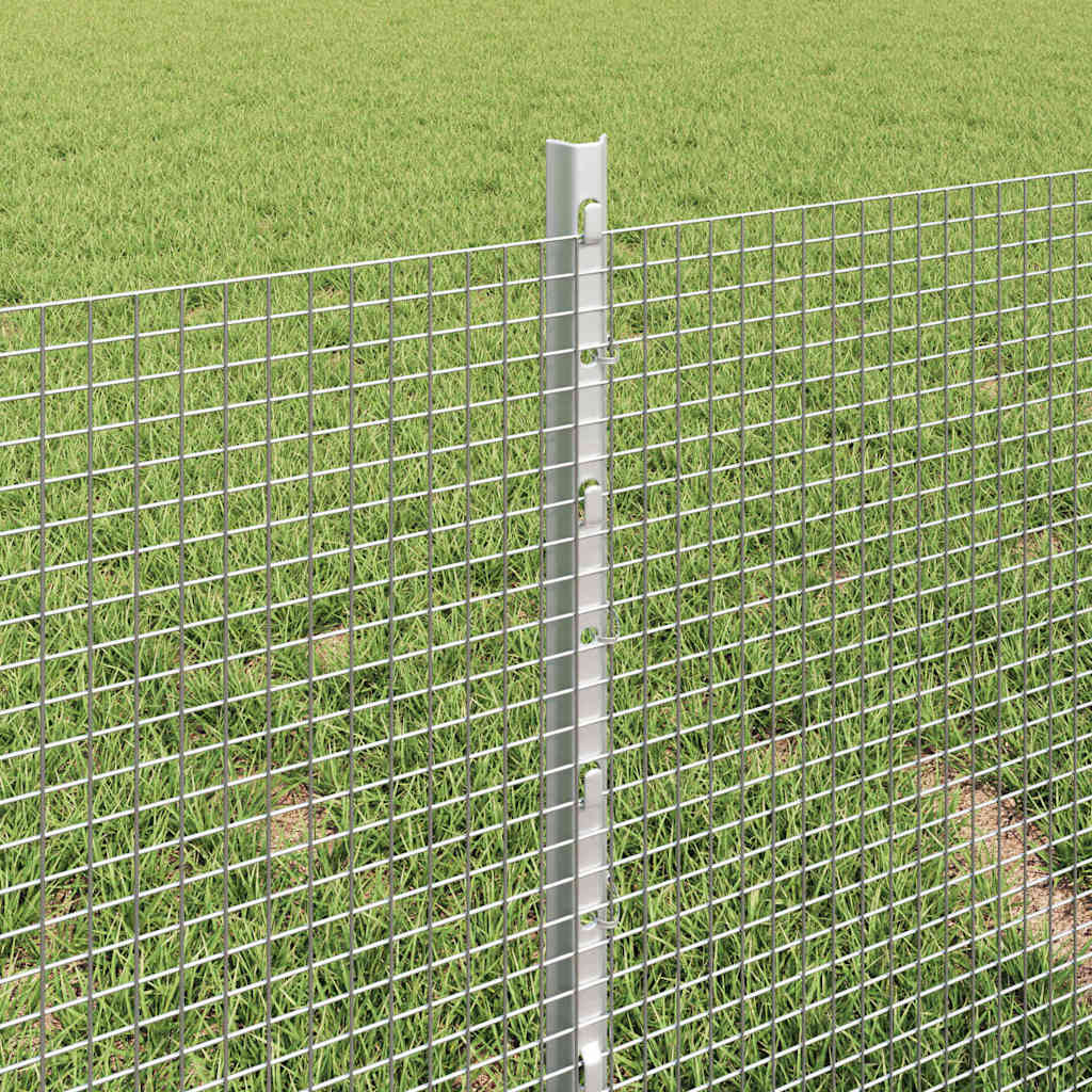 vidaXL Zaun mit Pfosten Silber 0,4 x 10 m Stahl