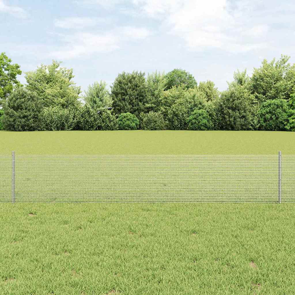 vidaXL Zaun mit Pfosten Silber 0,4 x 10 m Stahl