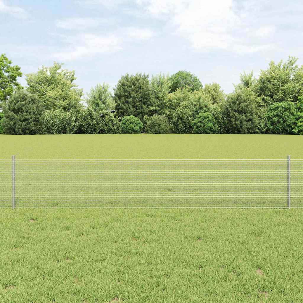vidaXL Clôture avec poteaux Argenté 0,4 x 10 m Acier