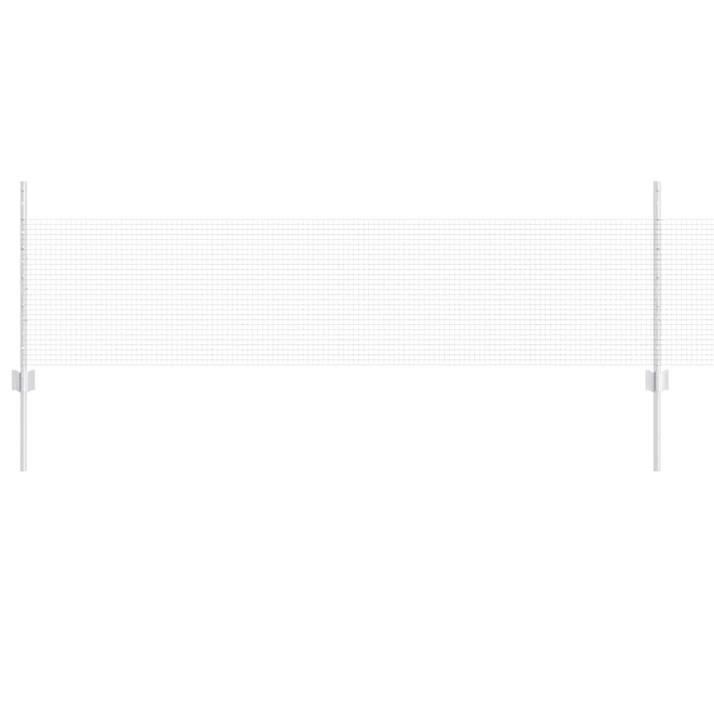 Zaun mit Pfosten Silber 0,5 x 10 m Stahl