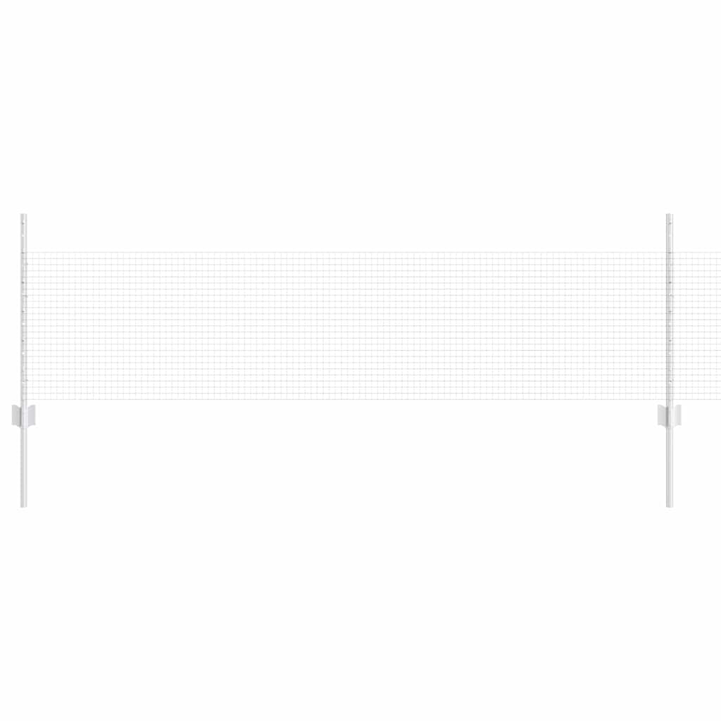 Zaun mit Pfosten Silber 0,5 x 10 m Stahl