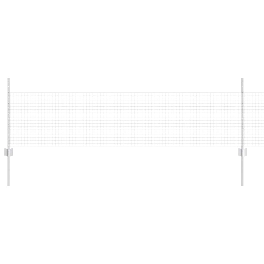 Zaun mit Pfosten Silber 0,5 x 10 m Stahl