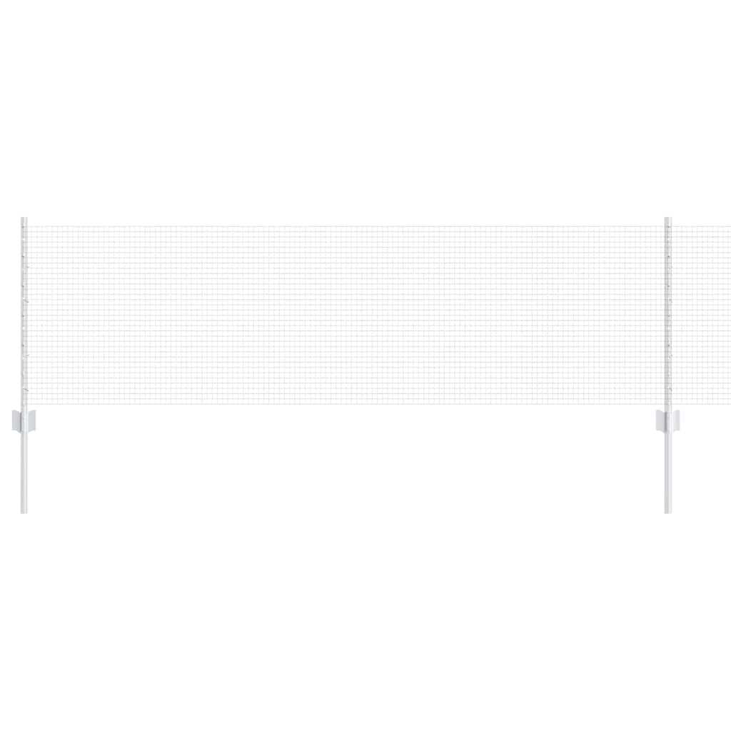 Zaun mit Pfosten Silber 0,6 x 10 m Stahl