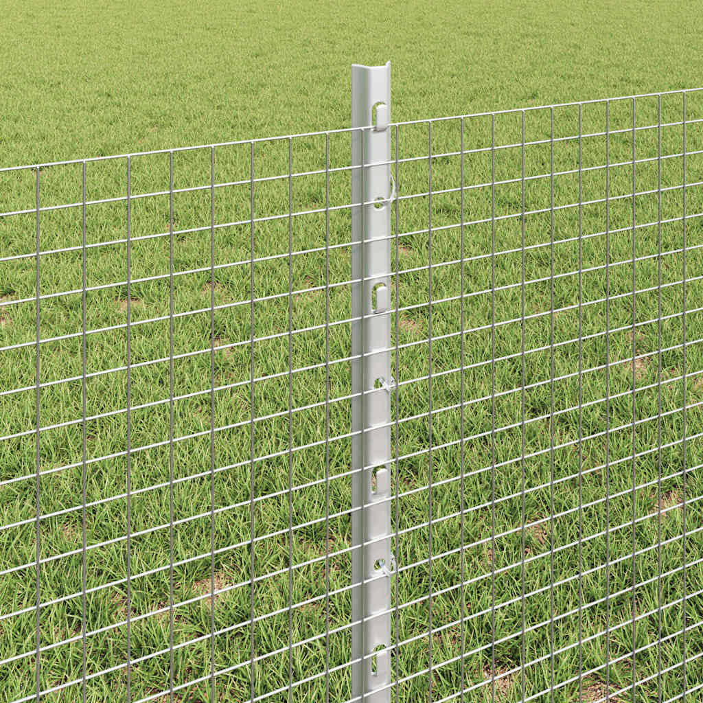 vidaXL Zaun mit Pfosten Silber 0,6 x 10 m Stahl