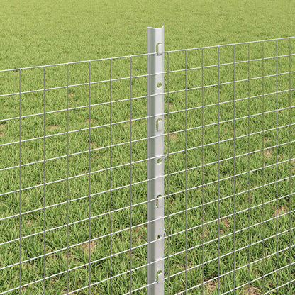 Zaun mit Pfosten Silber 0,6 x 10 m Stahl