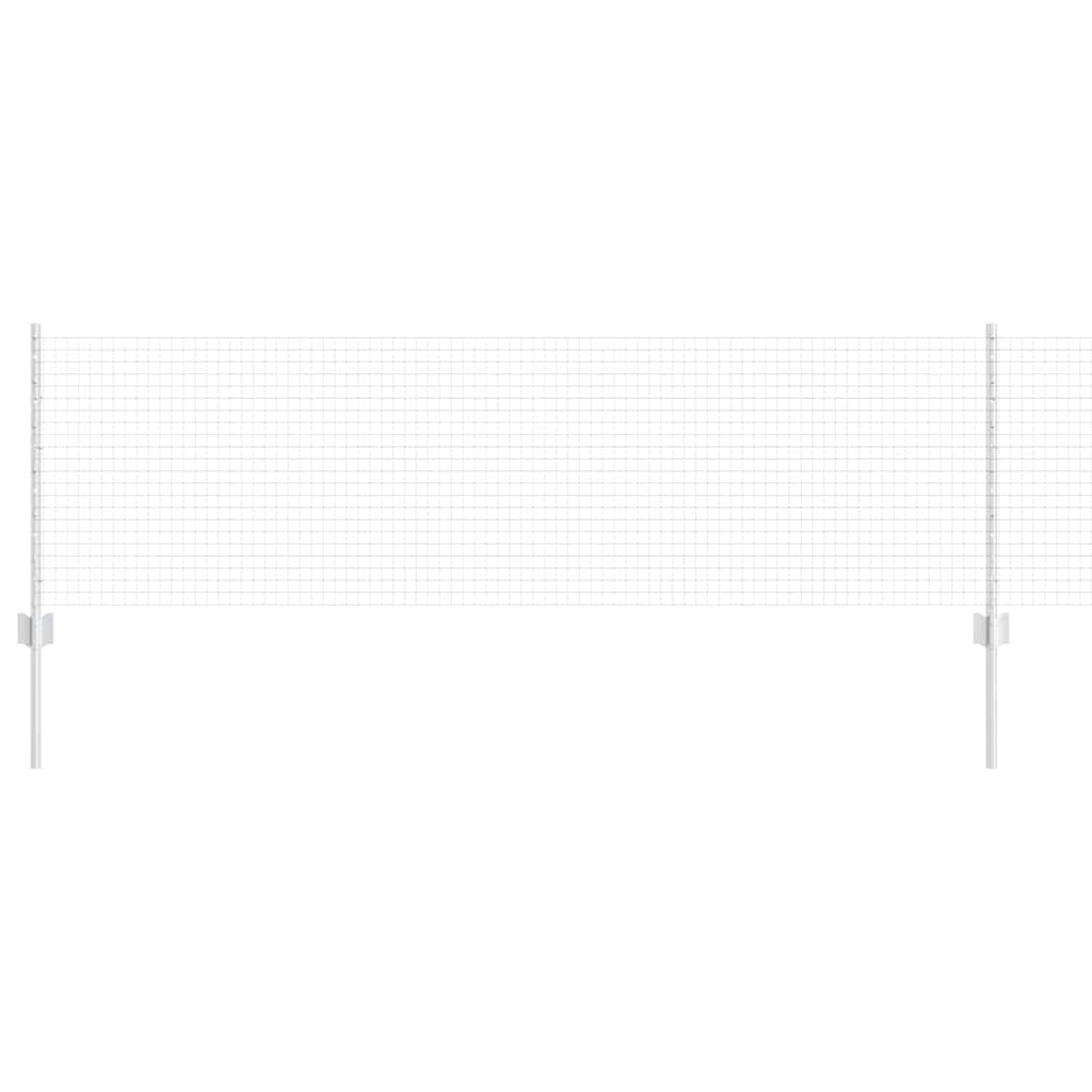 Zaun mit Pfosten Silber 0,6 x 10 m Stahl