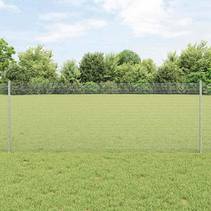 vidaXL Zaun mit Pfosten Silber 0,8 x 10 m Stahl