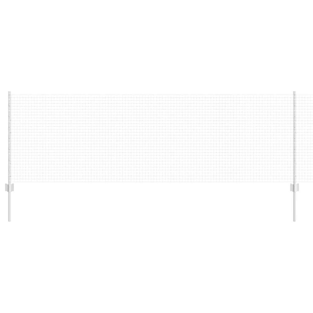 Zaun mit Pfosten Silber 0,8 x 10 m Stahl