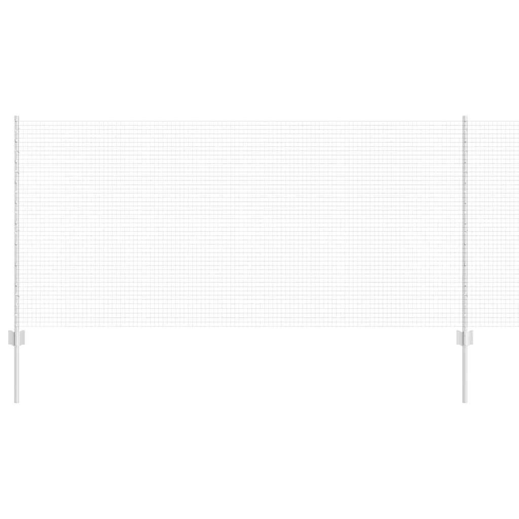 Zaun mit Pfosten Silber 1 x 10 m Stahl