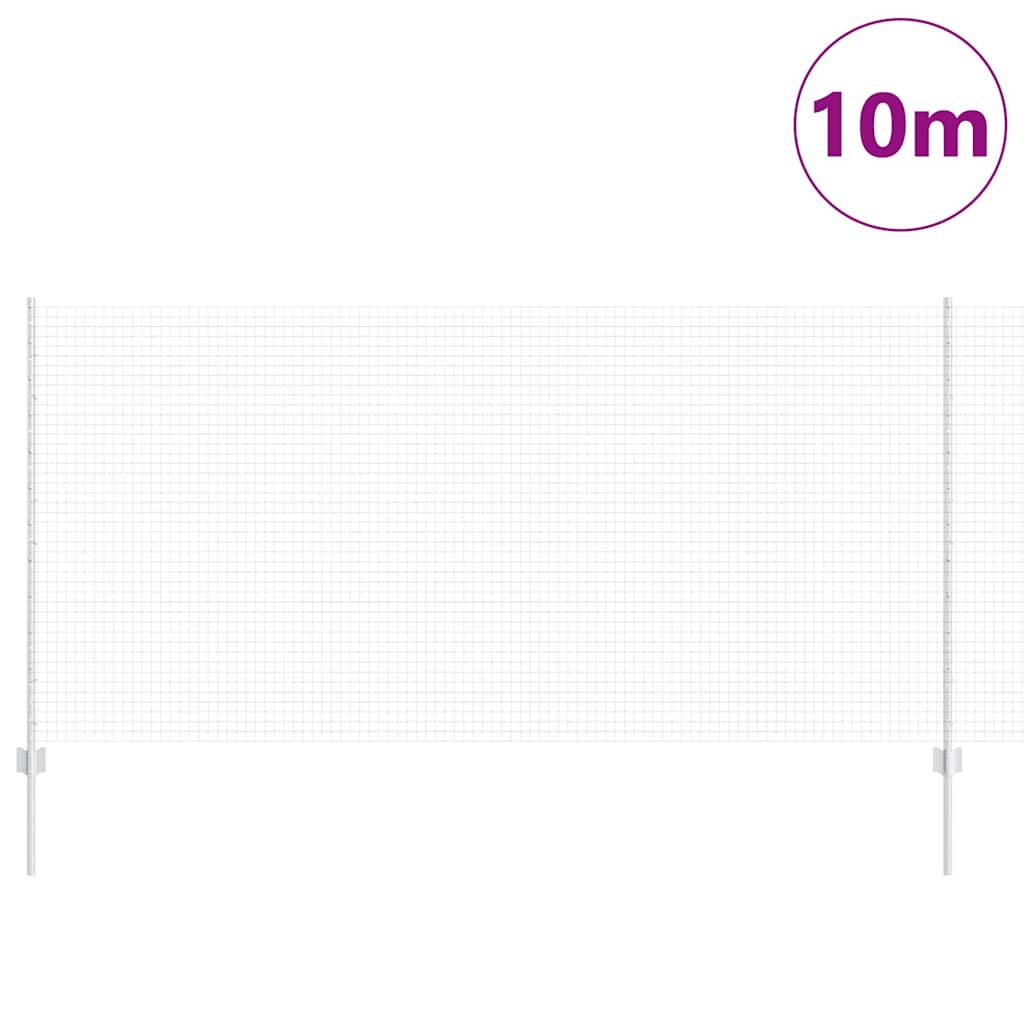 vidaXL Zaun mit Pfosten Silber 1,2 x 10 m Stahl