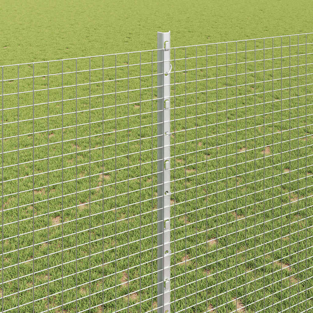 Zaun mit Pfosten Silber 1,4 x 10 m Stahl