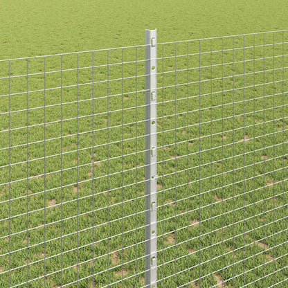 vidaXL Zaun mit Pfosten Silber 1,4 x 10 m Stahl