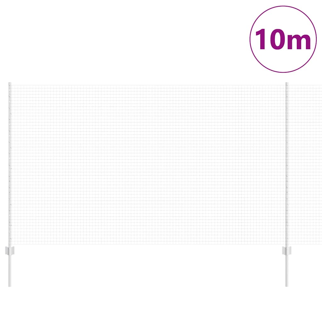 vidaXL Zaun mit Pfosten Silber 1,4 x 10 m Stahl