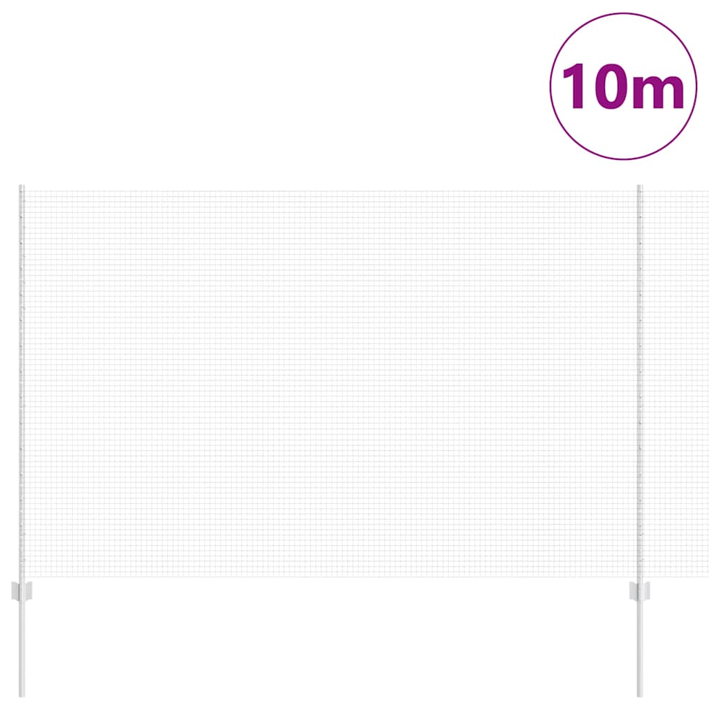 vidaXL Clôture avec poteaux argentée 1,5 x 10 m Acier